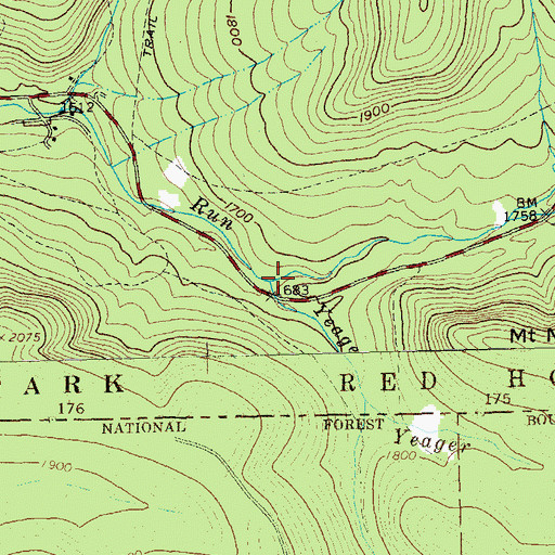 Topographic Map of Yeager Brook, NY