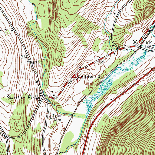 Topographic Map of Yellow Church, NY