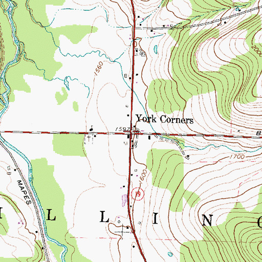 Topographic Map of York Corners, NY