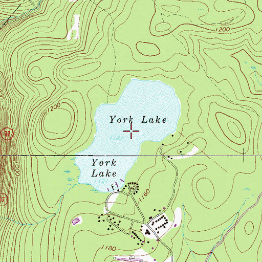 Topographic Map of York Lake, NY