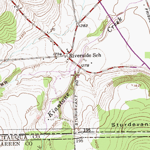 Topographic Map of York Run, NY