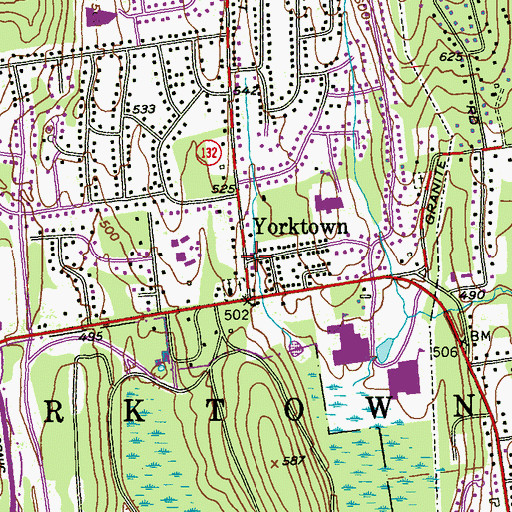 Topographic Map of Yorktown, NY