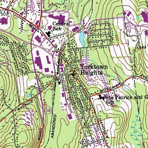 Topographic Map of Yorktown Heights, NY