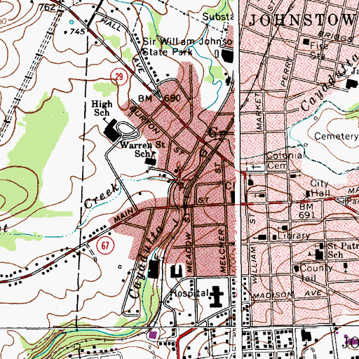 Topographic Map of Yost Creek, NY