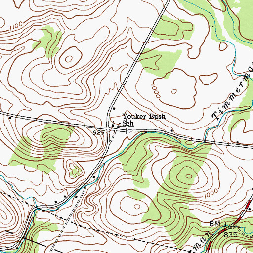 Topographic Map of Youker Buch School, NY