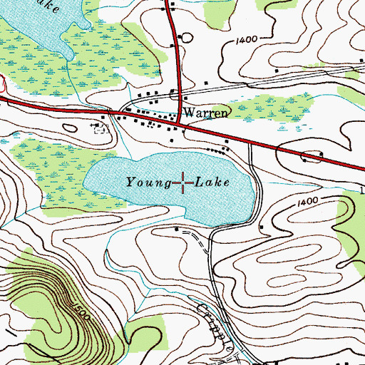 Topographic Map of Young Lake, NY