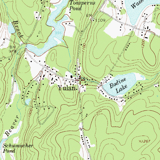 Topographic Map of Yulan, NY