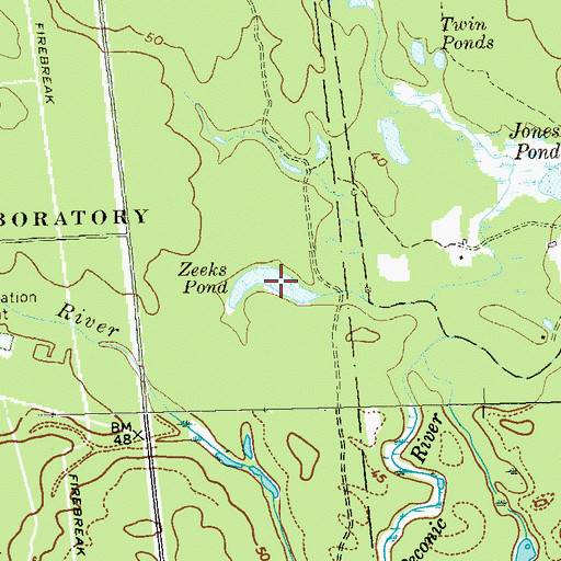 Topographic Map of Zeeks Pond, NY