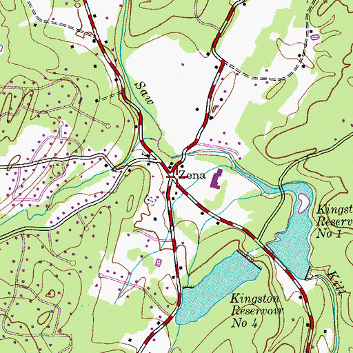 Topographic Map of Zena, NY