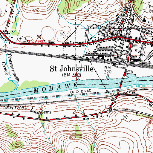 Topographic Map of Zimmerman Creek, NY