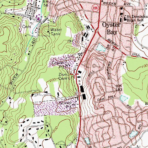 Topographic Map of Zion Cemetery, NY
