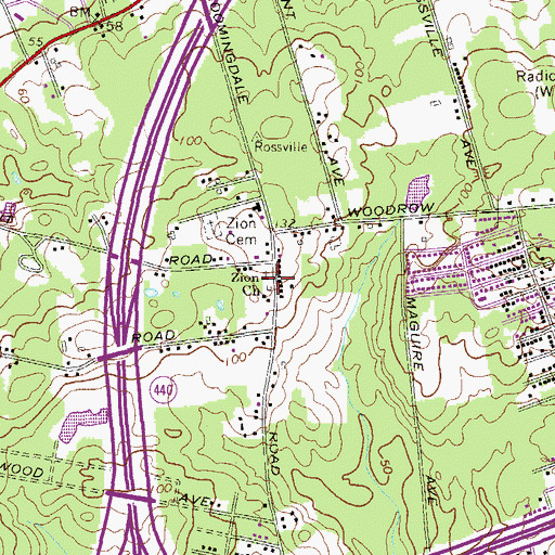Topographic Map of Zion Church, NY