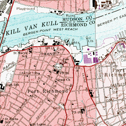 Topographic Map of Saint Philip's Baptist Church, NY