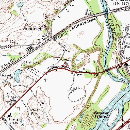 Topographic Map of Zion Lutheran Church, NY