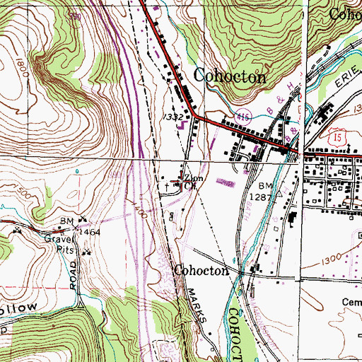 Topographic Map of Zion Lutheran Church of Cohocton, NY