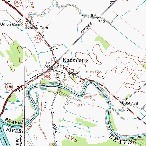 Topographic Map of Zion Church, NY