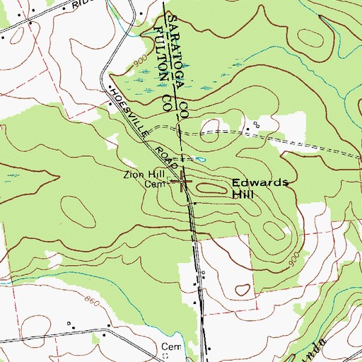 Topographic Map of Hoesville Road Cemetery, NY