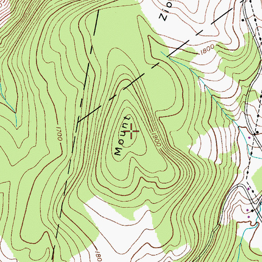 Topographic Map of Mount Zion, NY