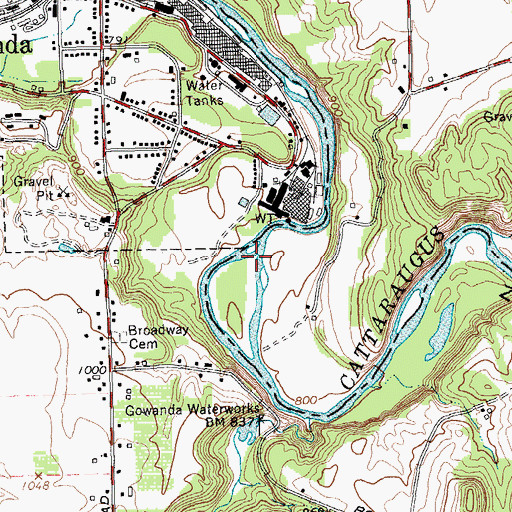 Topographic Map of Zoar Valley, NY