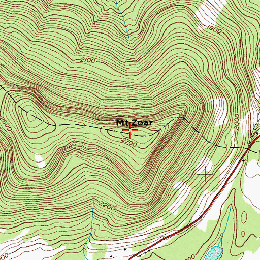 Topographic Map of Mount Zoar, NY