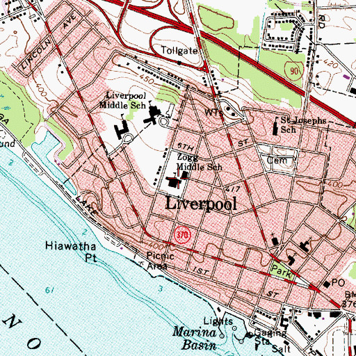 Topographic Map of Zogg Middle School, NY