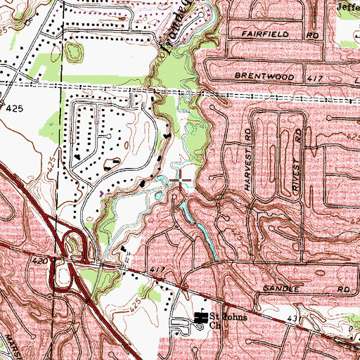 Topographic Map of Cross Canal Brook, NY