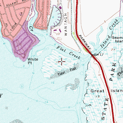 Topographic Map of Olivers Island, NY