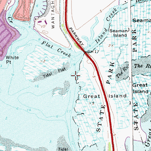 Topographic Map of Olivers Channel, NY