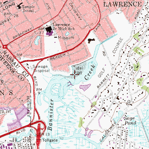 Topographic Map of Bannister Bay, NY