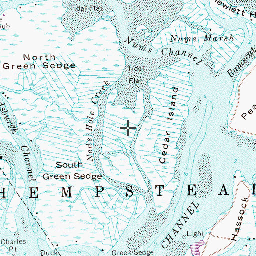 Topographic Map of Cedar Island Marsh, NY
