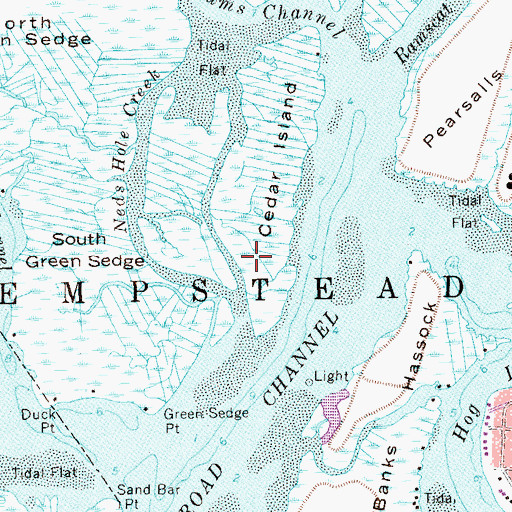 Topographic Map of Cedar Island Creek, NY