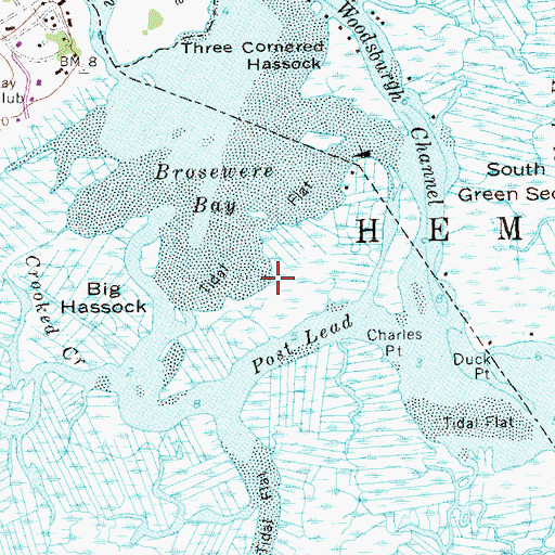 Topographic Map of Post Marsh, NY