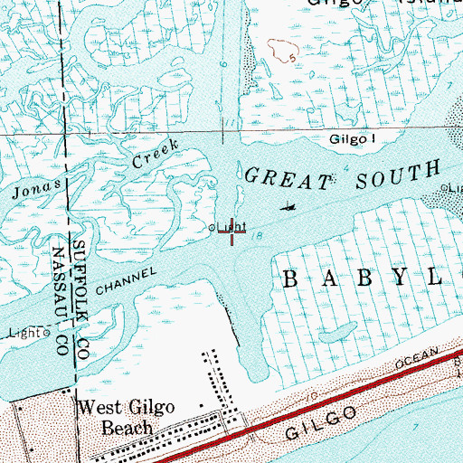 Topographic Map of Amityville Cut, NY