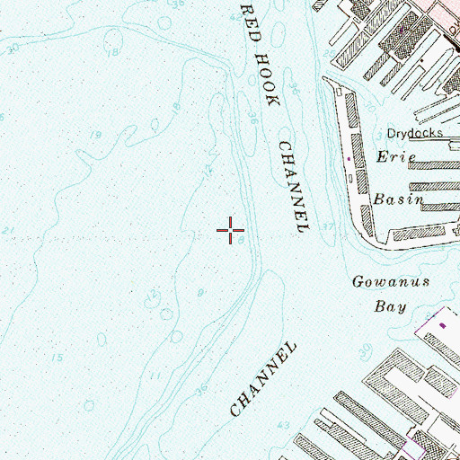 Topographic Map of Gowanus Flats, NY