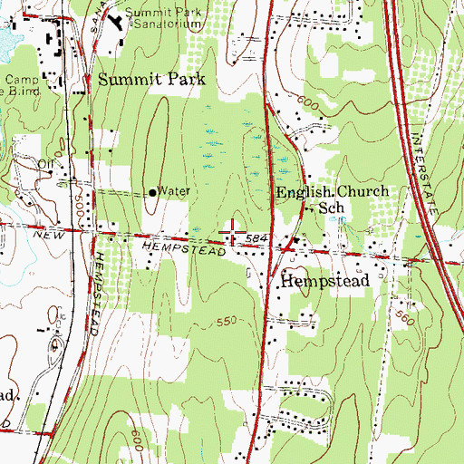Topographic Map of New Hempstead, NY