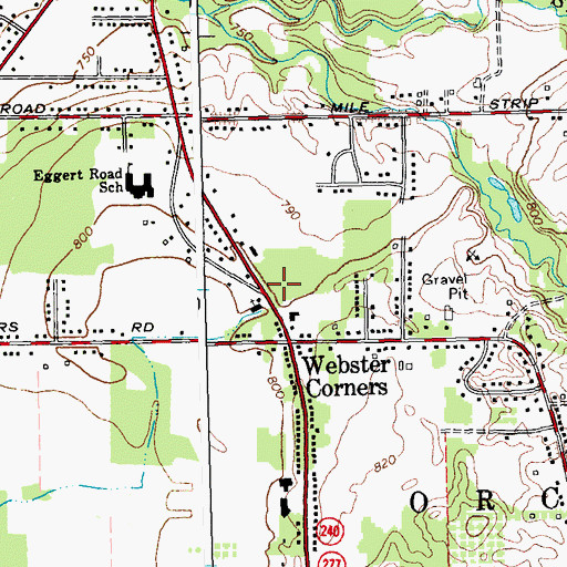 Topographic Map of Websters Corners, NY