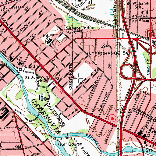 Topographic Map of West Seneca, NY