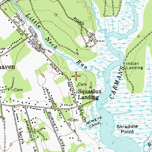 Topographic Map of Wertheim National Wildlife Refuge, NY