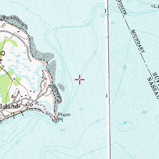 Topographic Map of Oyster Bay National Wildlife Refuge, NY