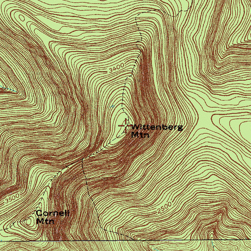 Topographic Map of Burroughs Range, NY