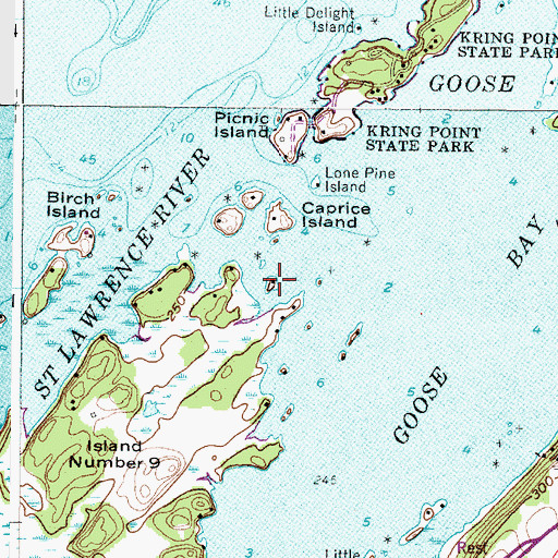 Topographic Map of Cork Island, NY