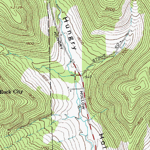 Topographic Map of Hidden Creek, NY