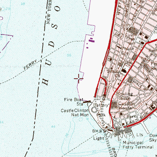 Topographic Map of South Cove, NY