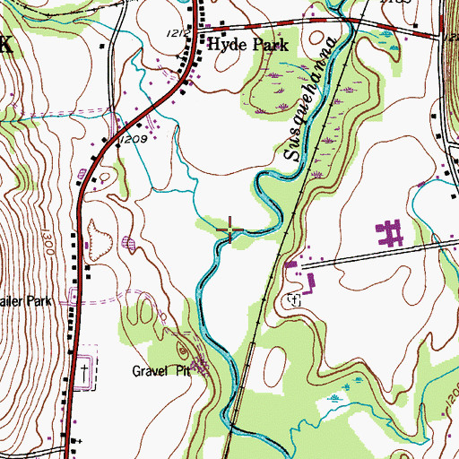Topographic Map of Chase Creek, NY