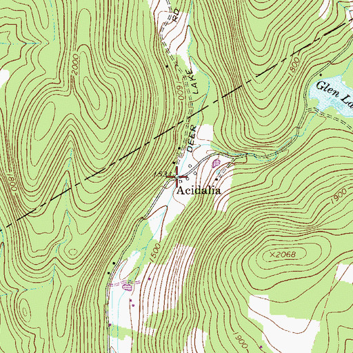 Topographic Map of Acidalia, NY