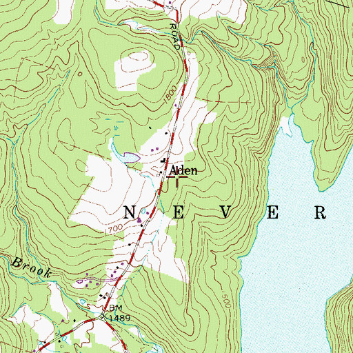 Topographic Map of Aden, NY