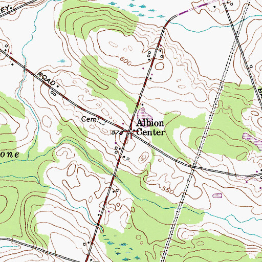 Topographic Map of Albion Center, NY