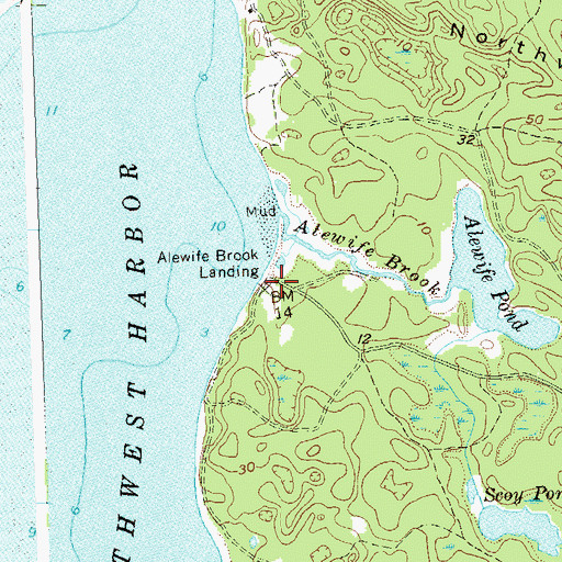 Topographic Map of Alewife Brook Landing, NY