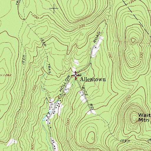 Topographic Map of Allentown, NY