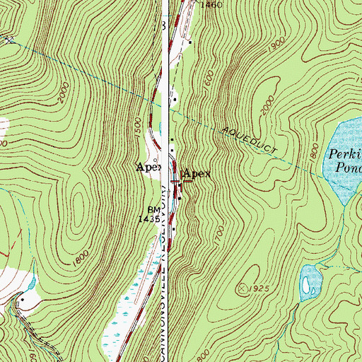 Topographic Map of Apex, NY